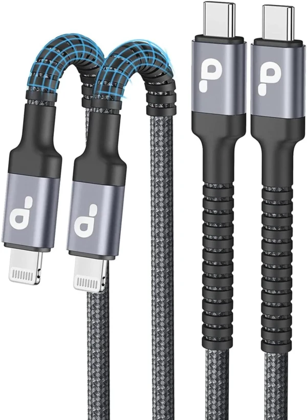 Cables USB-C de carga rápida | Paquete de 2